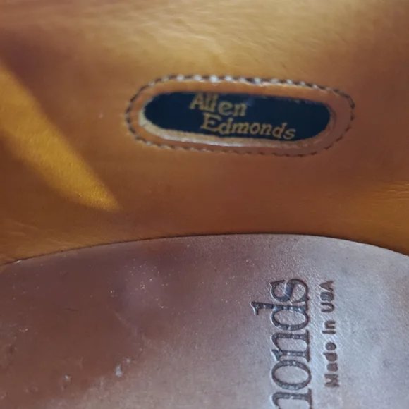 Allen Edmonds Hillcrest Burgundy Leather Lace Up Bicycle Toe Blucher Size 10D - Picture 14 of 16